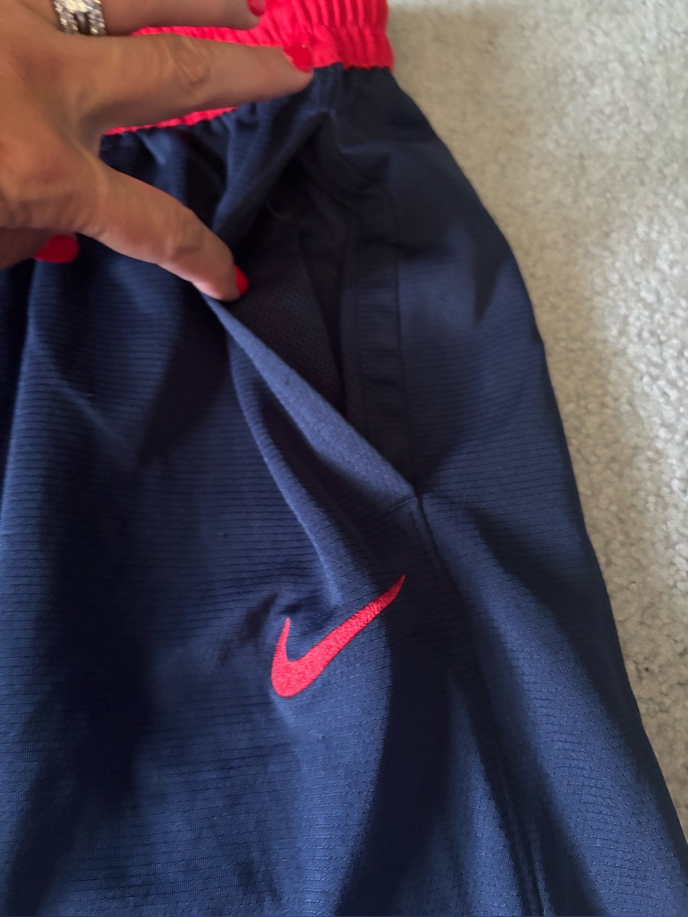 Nike Men’s Navy, Red & White Athletic Shorts - Picture 4 of 6
